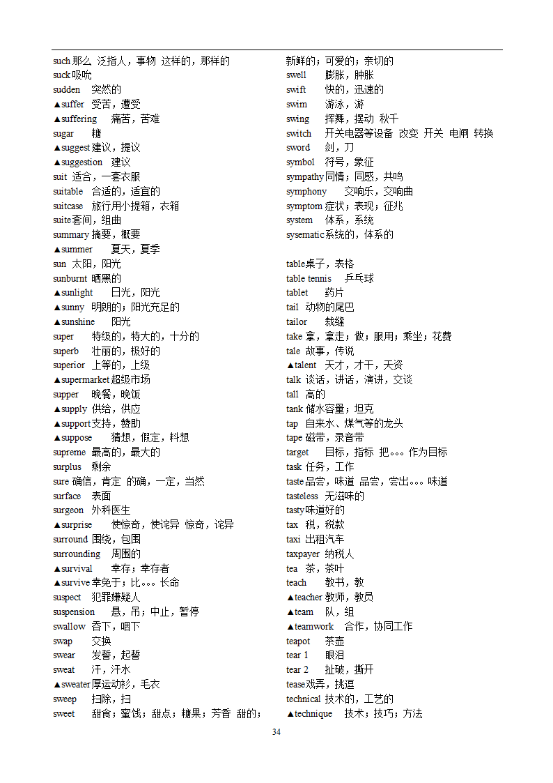 高考英语3500词汇第34页