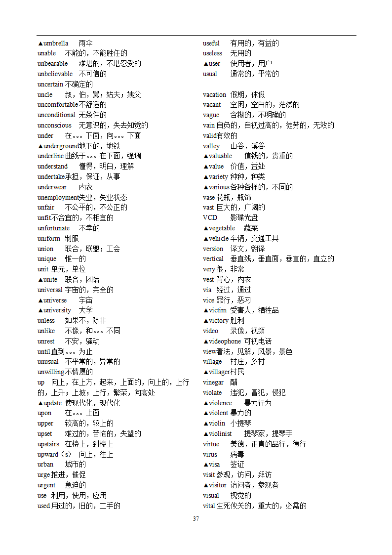 高考英语3500词汇第37页