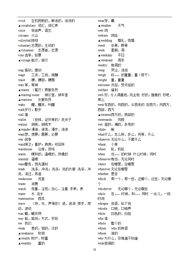 高考英语3500词汇第38页