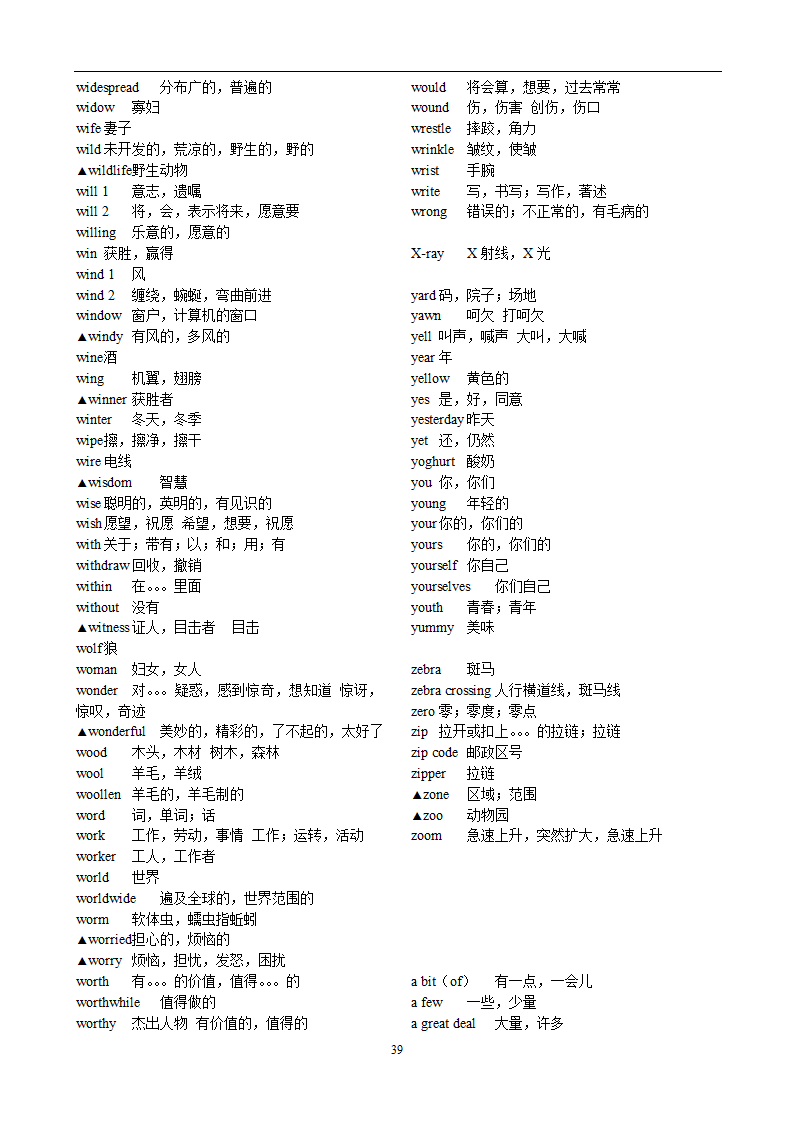 高考英语3500词汇第39页