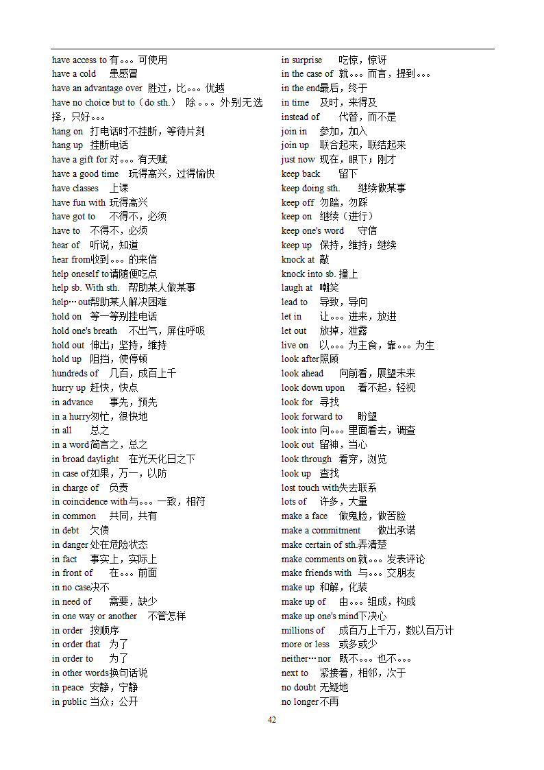 高考英语3500词汇第42页