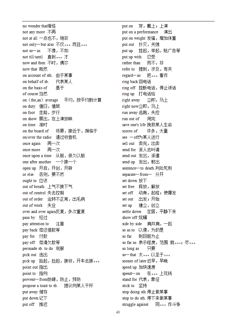 高考英语3500词汇第43页