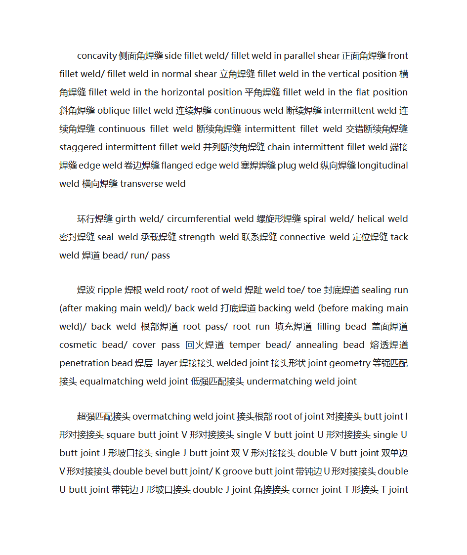 焊接专业词汇表第16页