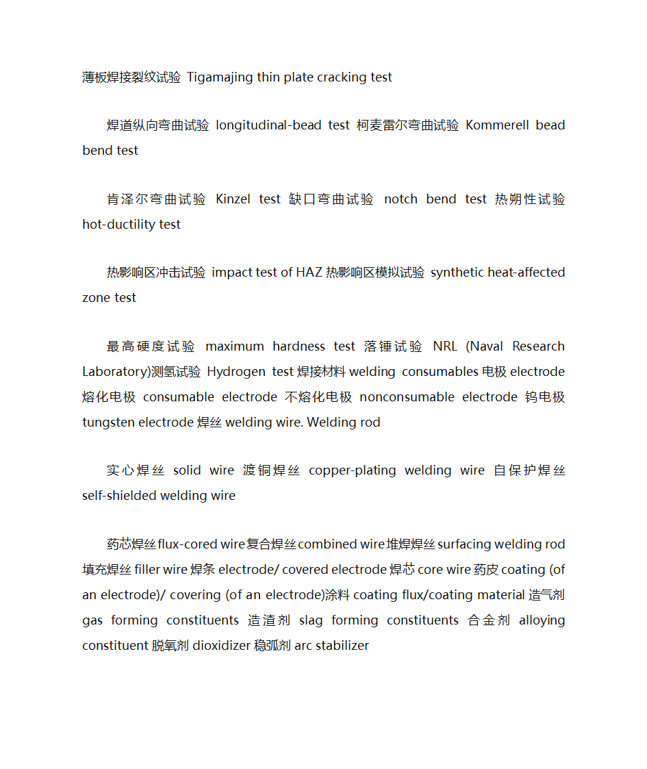 焊接专业词汇表第22页