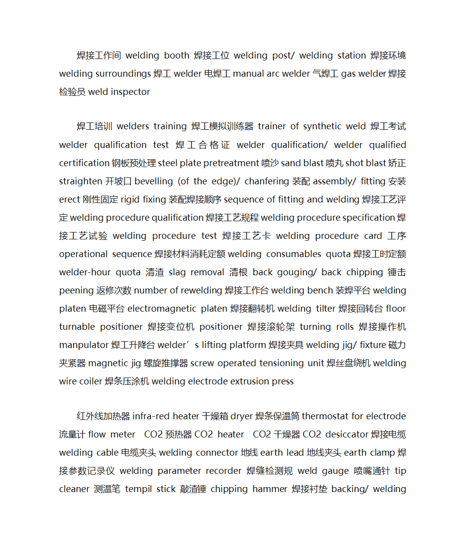 焊接专业词汇表第41页