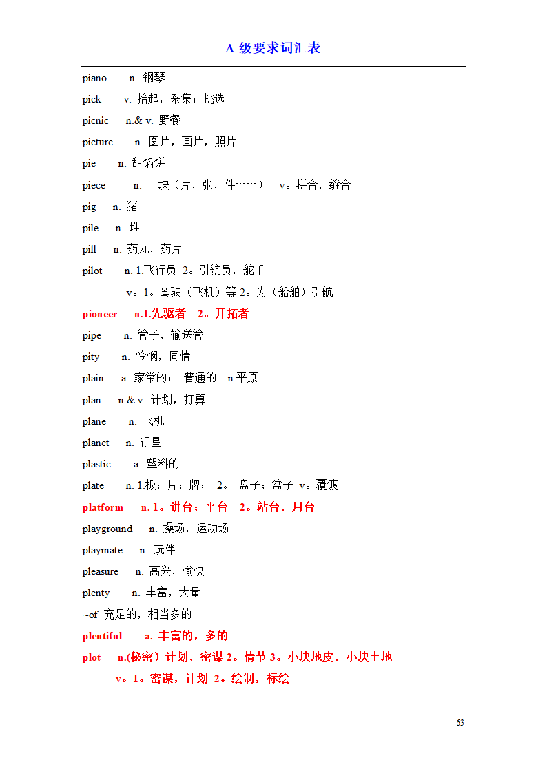 a级词汇完整版第63页