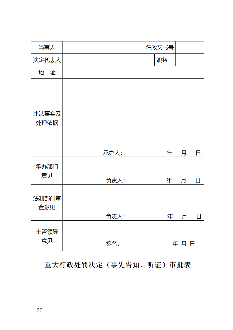 行政处罚法律文书格式第22页