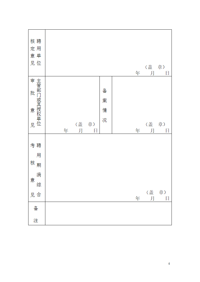 聘用审批表第4页