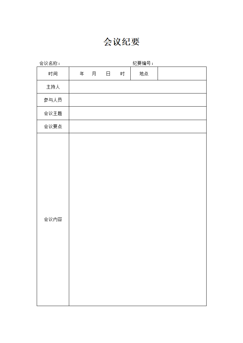会议纪要模板