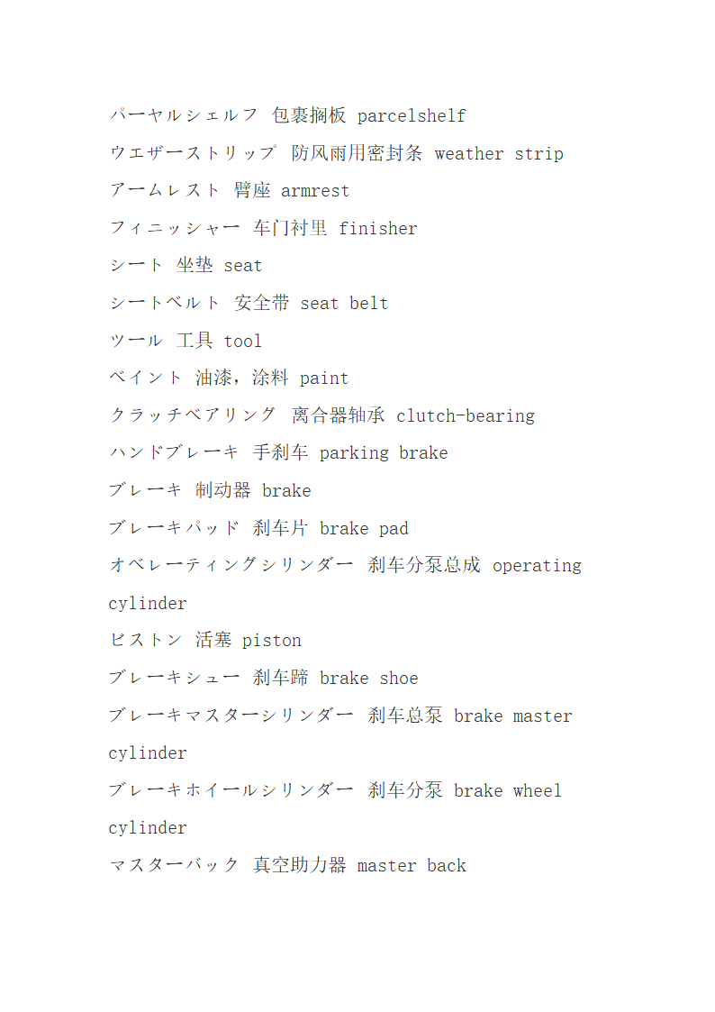 汽车日语词汇第6页