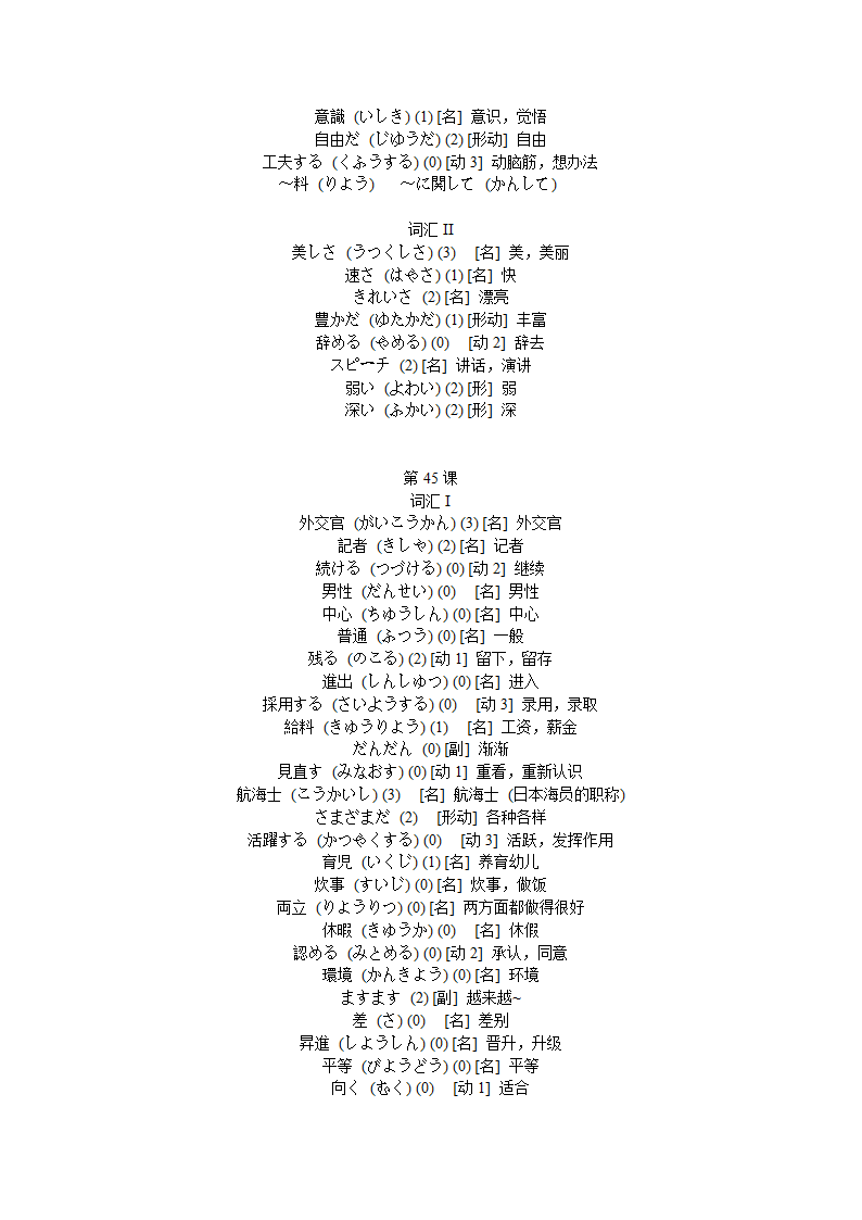 旧版标准日本语单词第40页