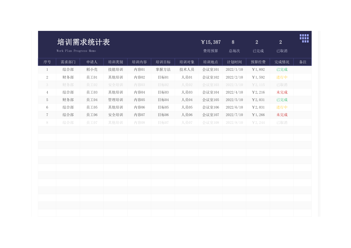 培训需求统计表.xlsx第1页