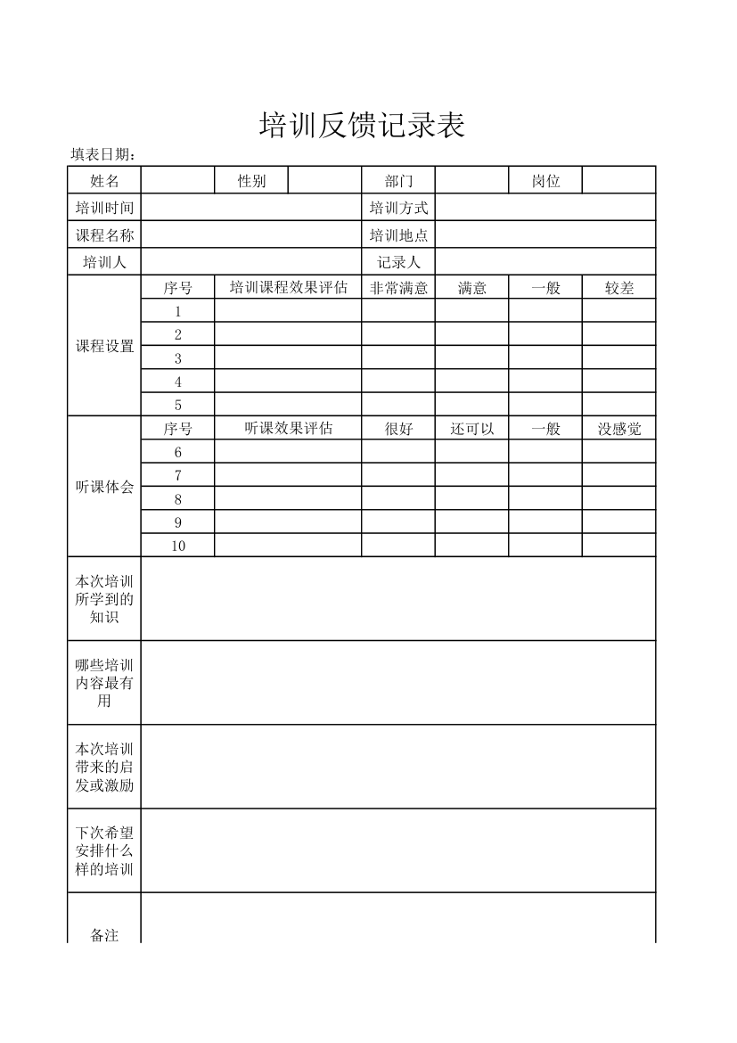 培训反馈记录表.xlsx