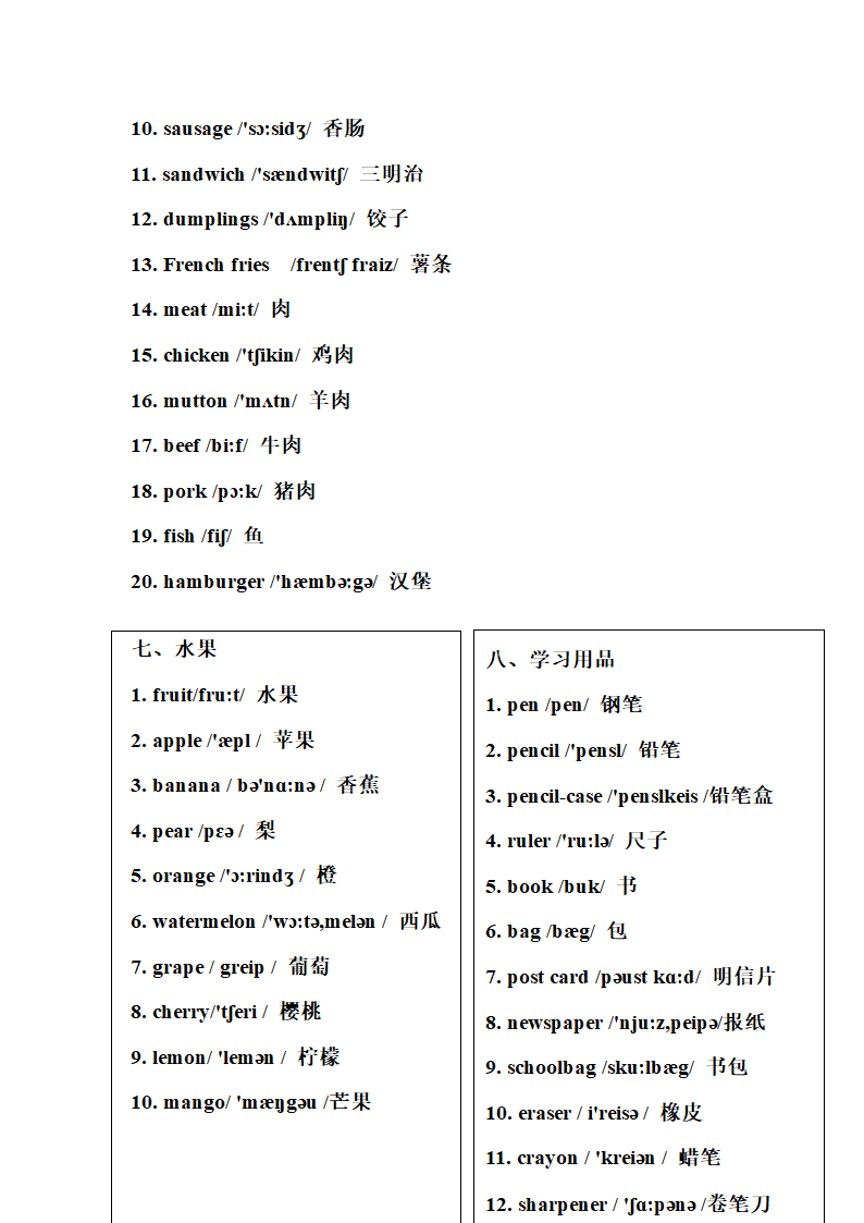 小升初必备单词第4页