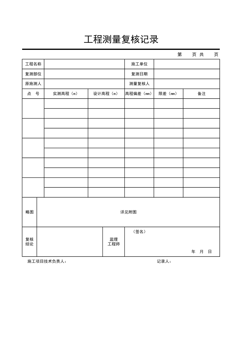 工程测量复核记录.xls第1页