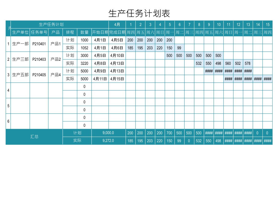 生产任务计划表.xlsx第1页