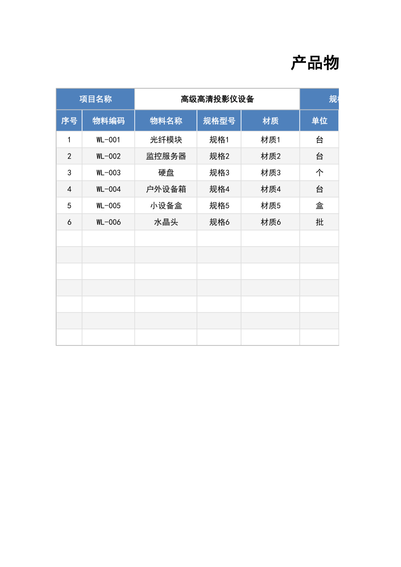 产品物料清单明细表.xlsx第1页