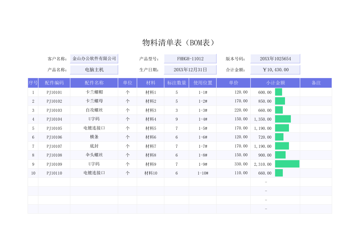 物料清单表.xlsx第1页