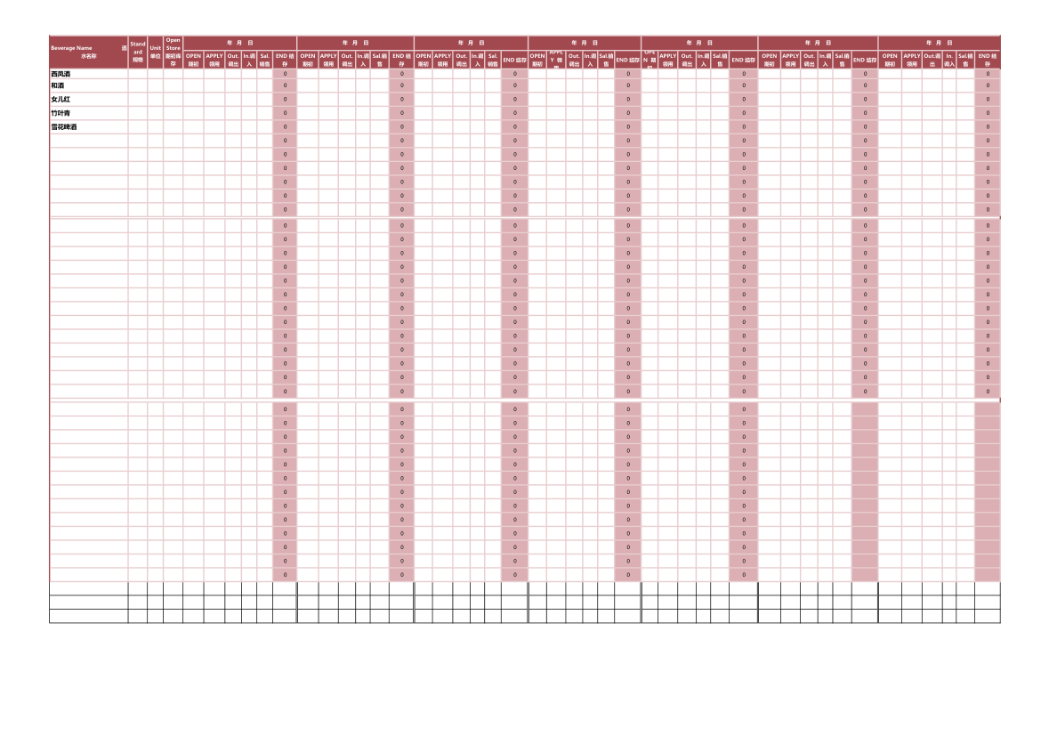 酒水进销存统计表-含公式.xls第2页
