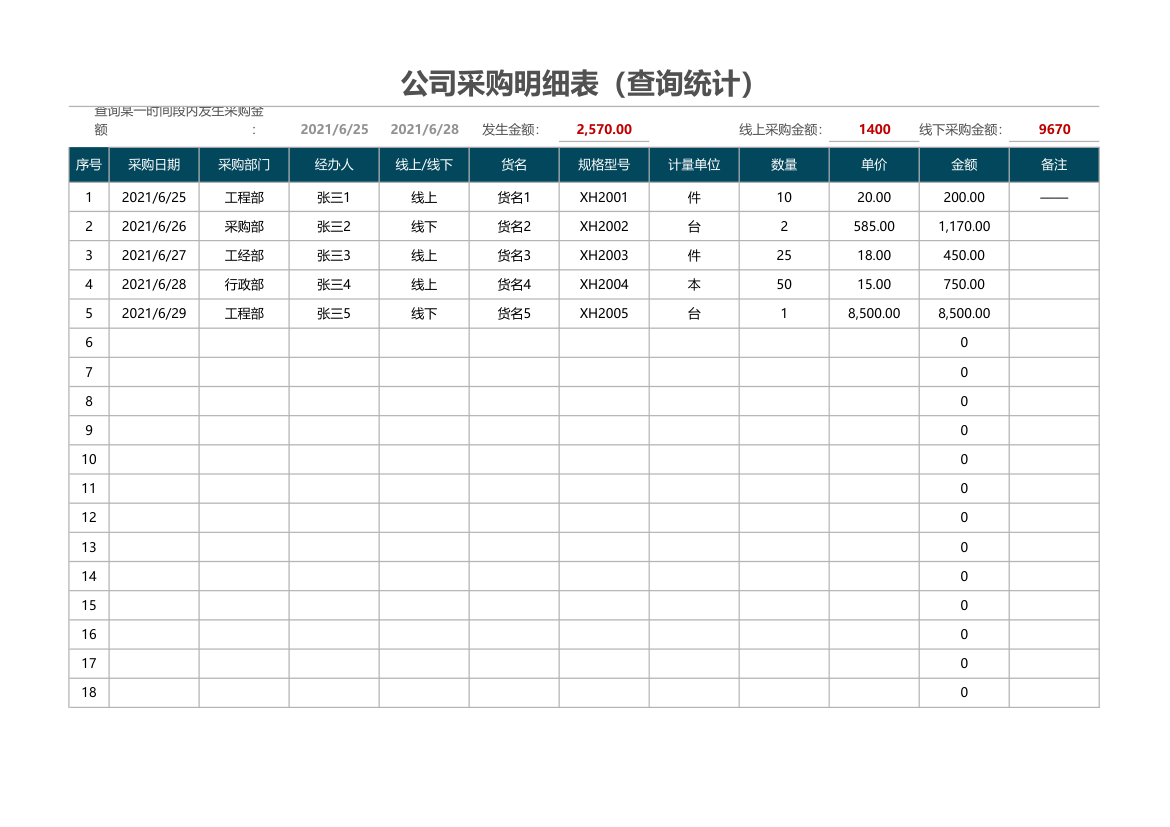 公司采购明细表（查询统计）.xlsx第1页