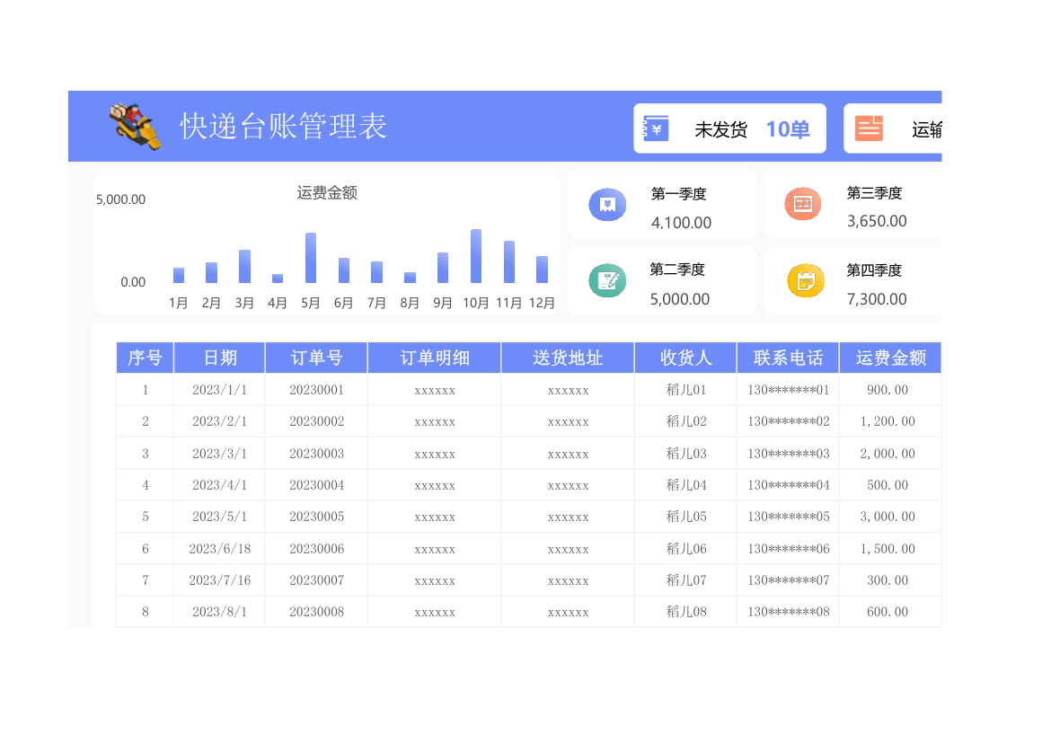 快递台账管理表.xlsx