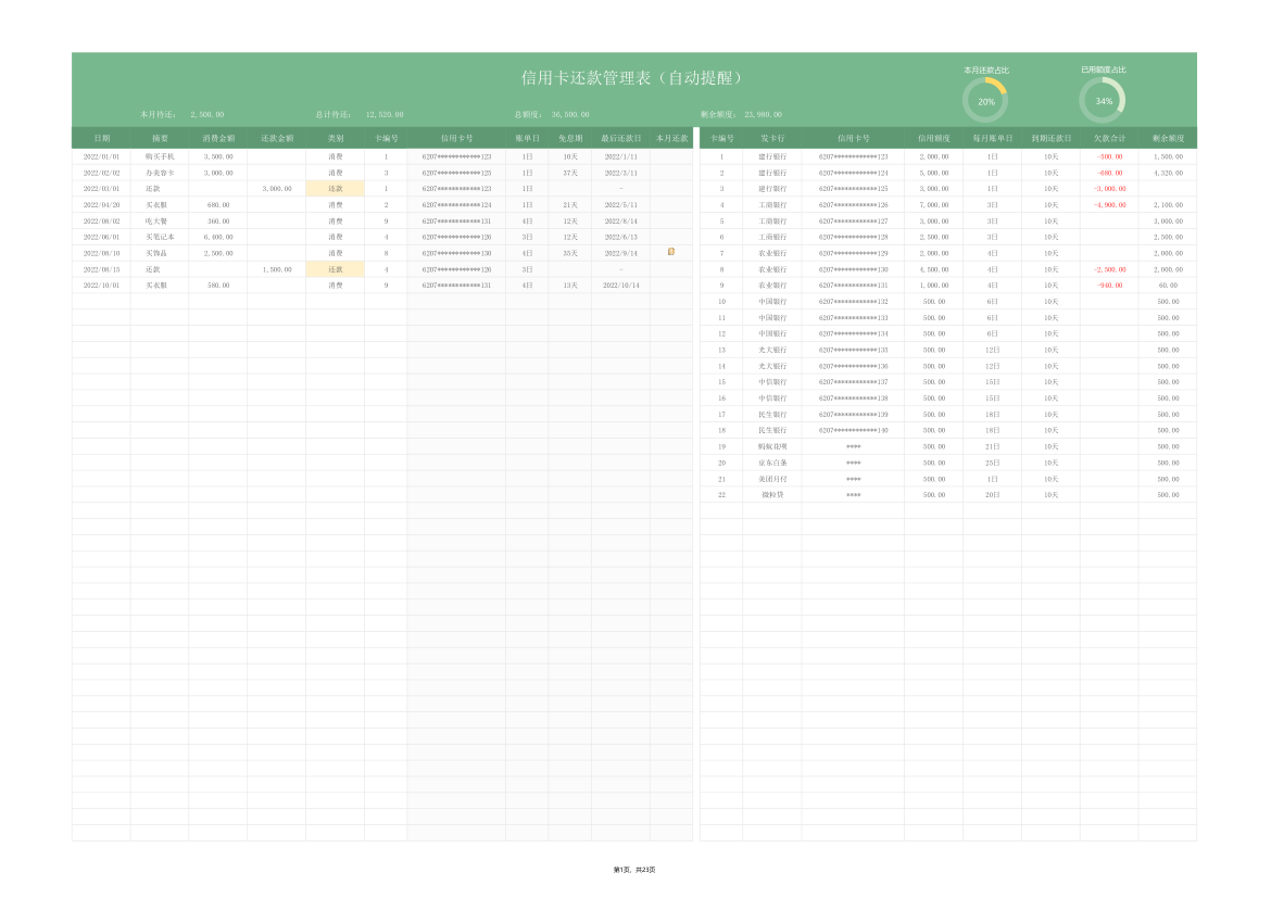 自动提醒信用卡还款管理表.xlsx