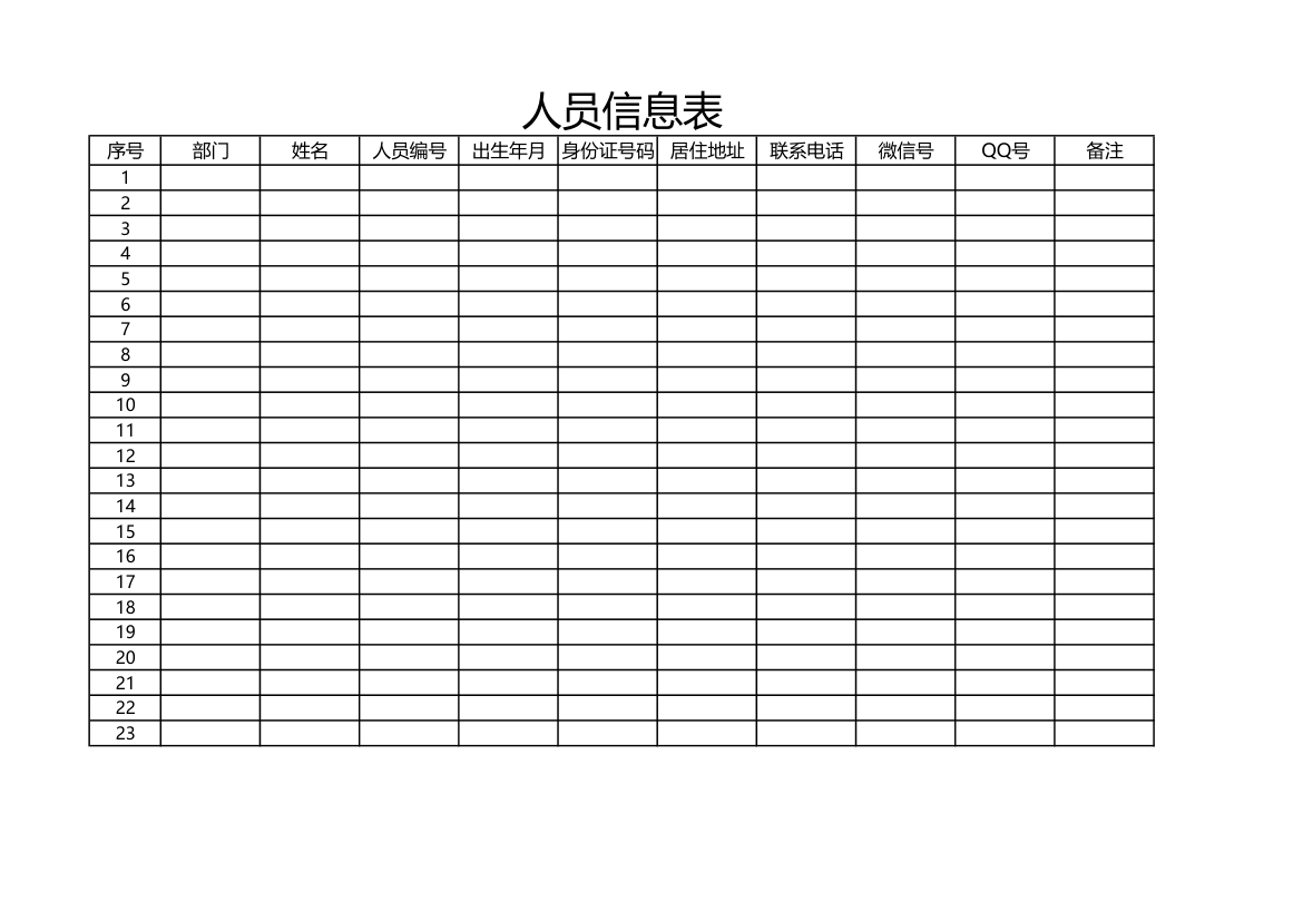 人员信息表.xlsx第1页