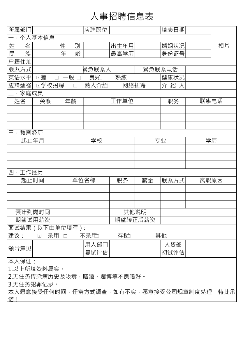 人事招聘信息表.xlsx