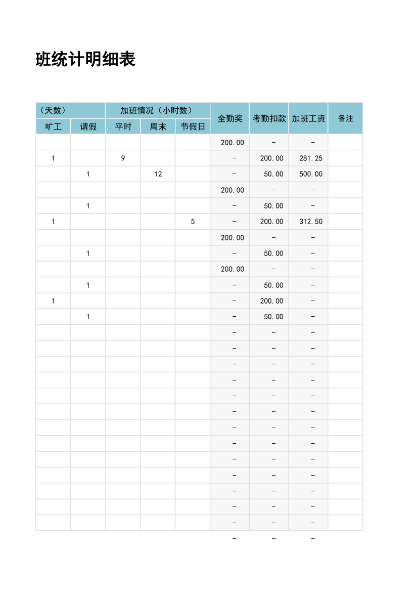 员工工资表-考勤加班工资条.xlsx第14页