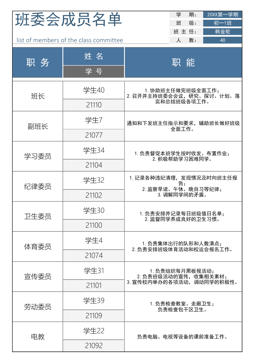 中学班委会成员名单-可打印.xlsx