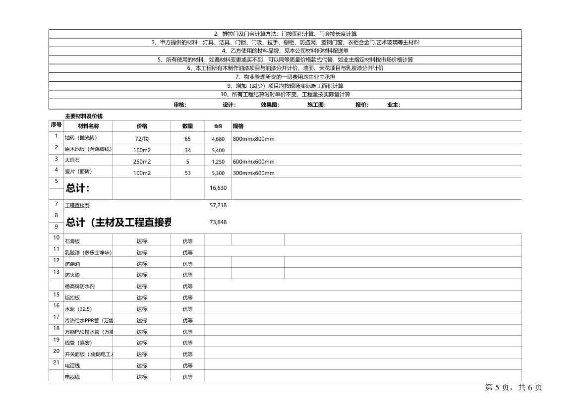 工程预算及施工管理表.xls第5页