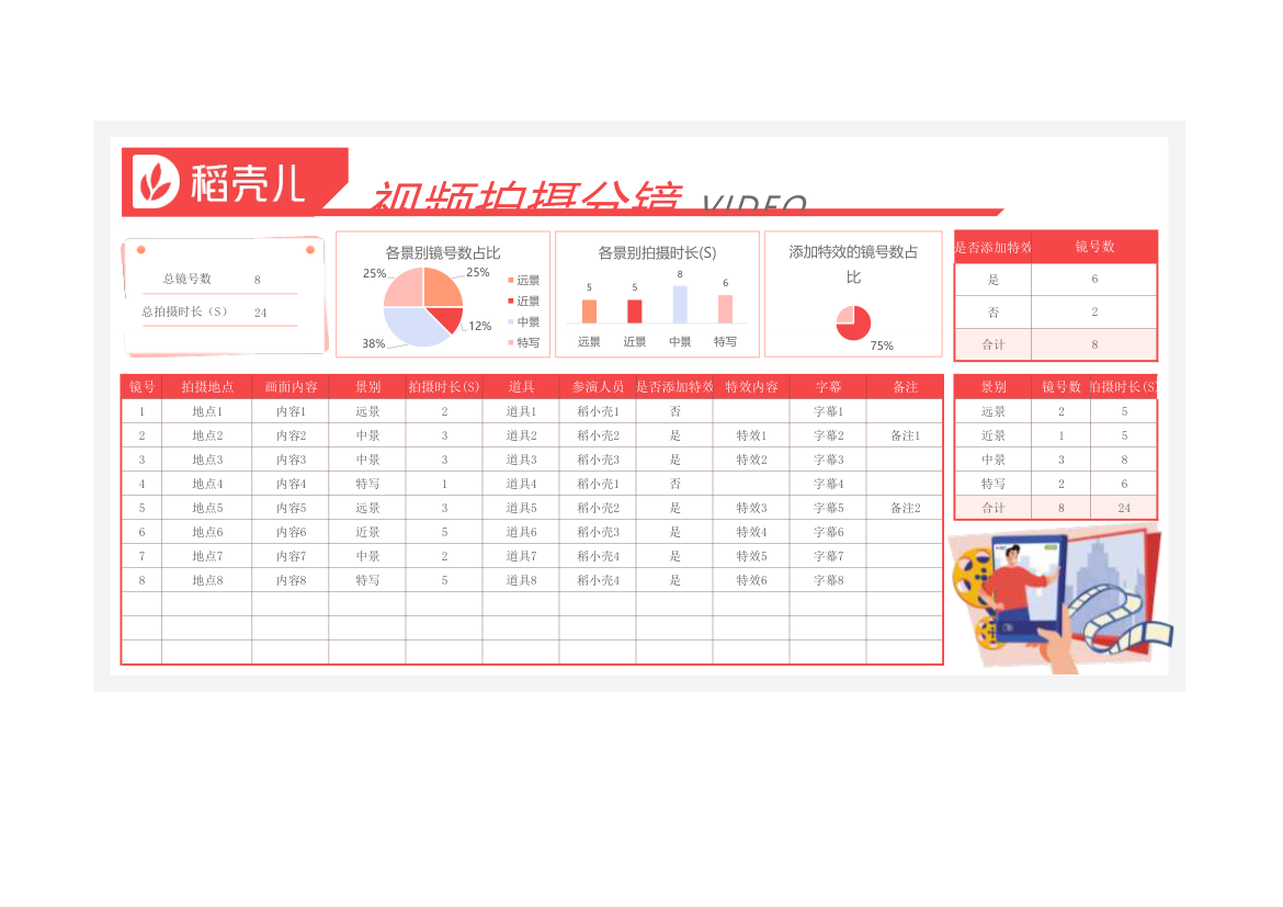 简约视频拍摄分镜.xlsx第1页