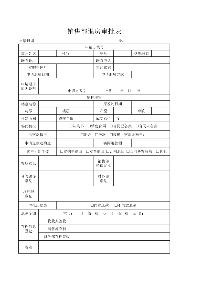 销售部退房审批表.xlsx