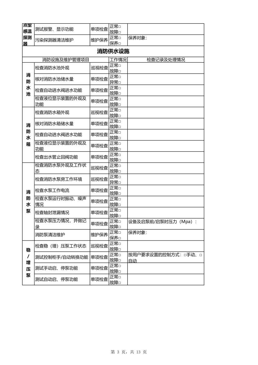 消防维保月记录表-全面详细.xlsx第3页