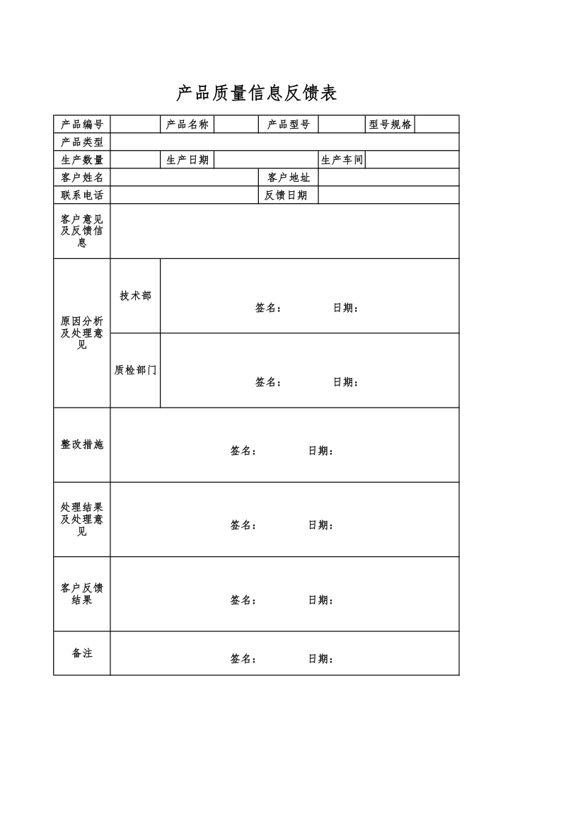 产品质量信息反馈表.xlsx