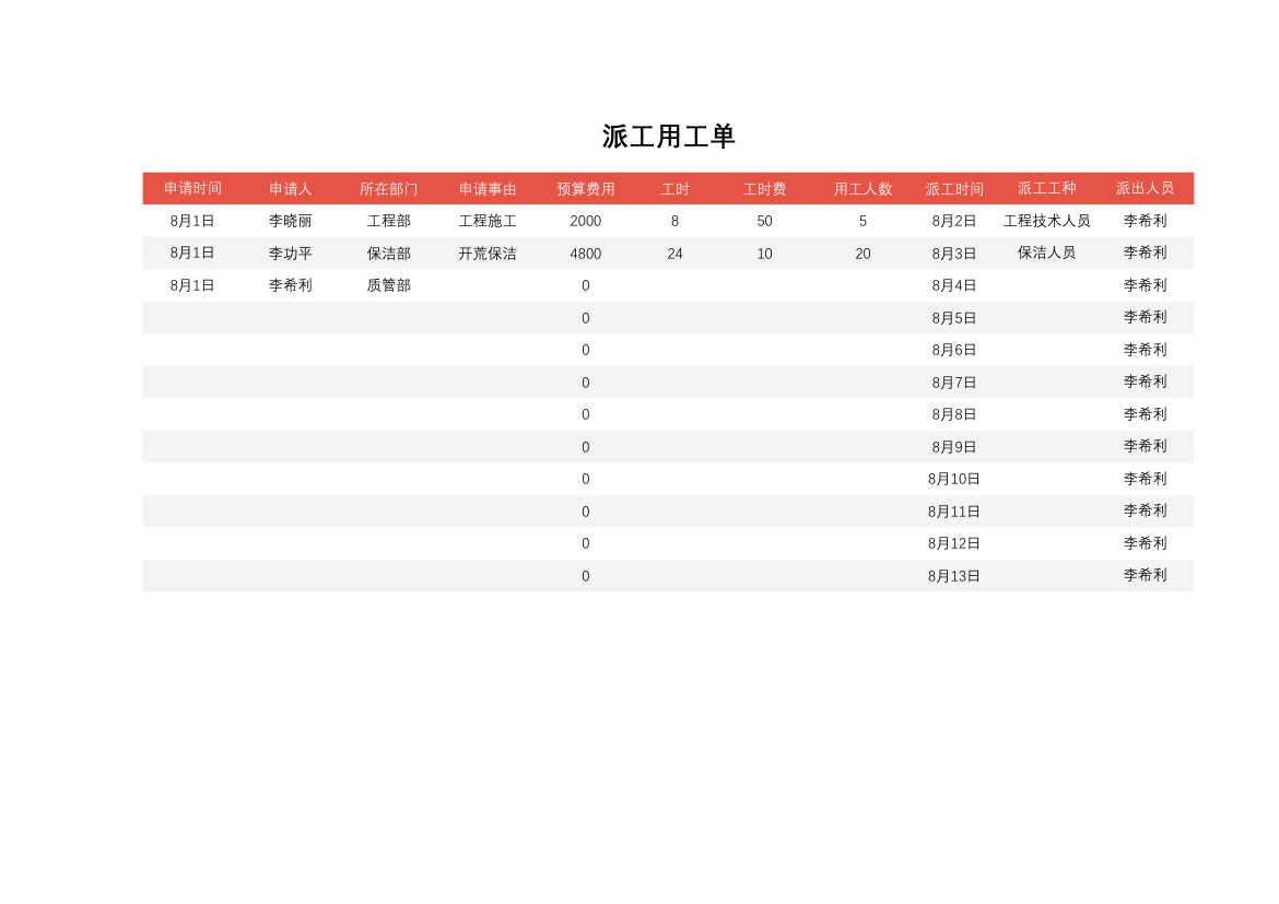 派工用工单.xlsx