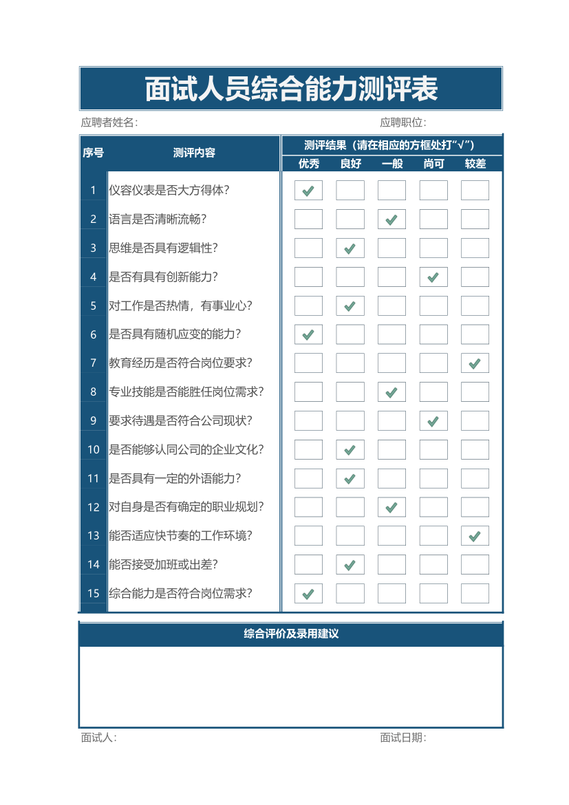 面试人员综合能力测评表.xlsx第1页