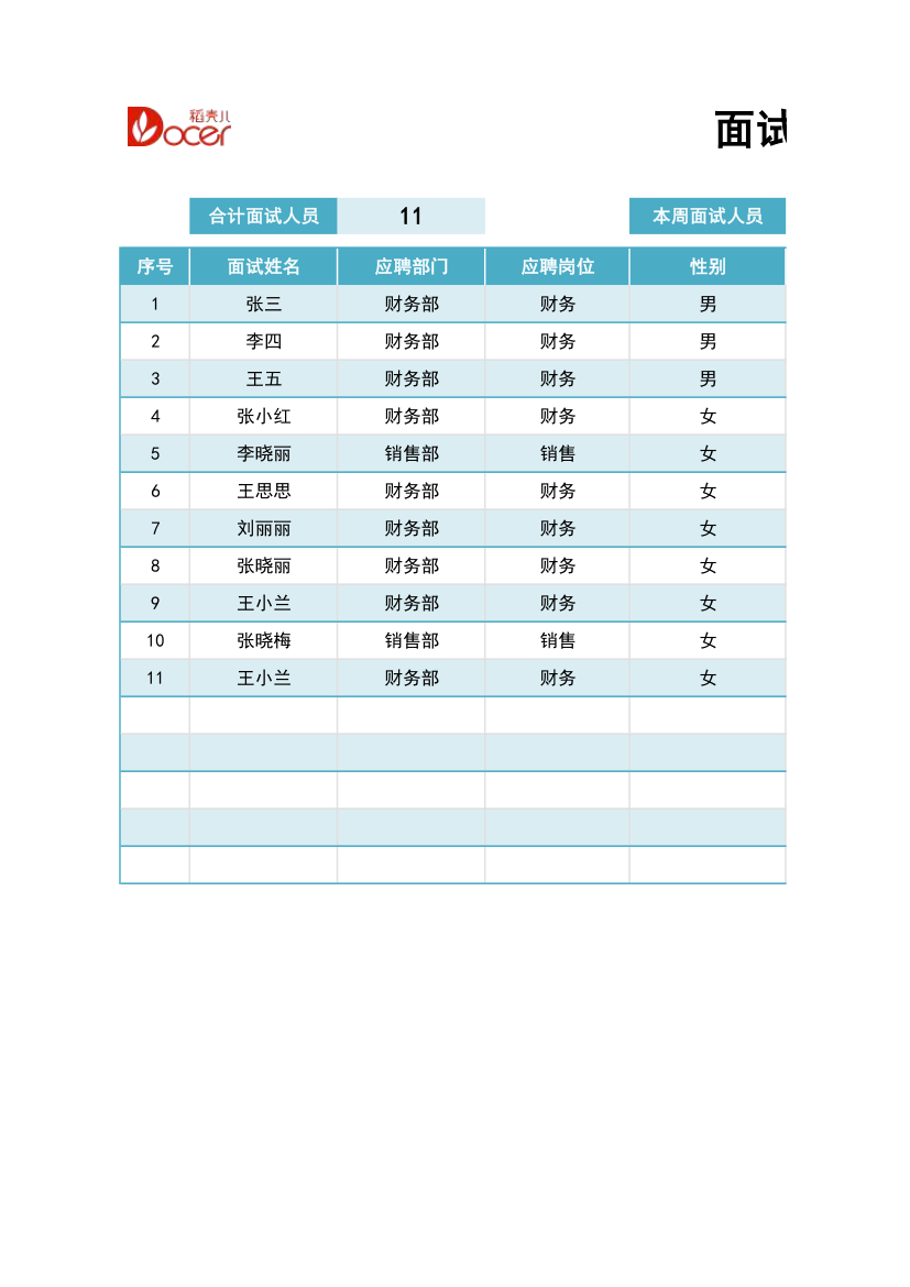 面试预约登记表.xlsx第1页