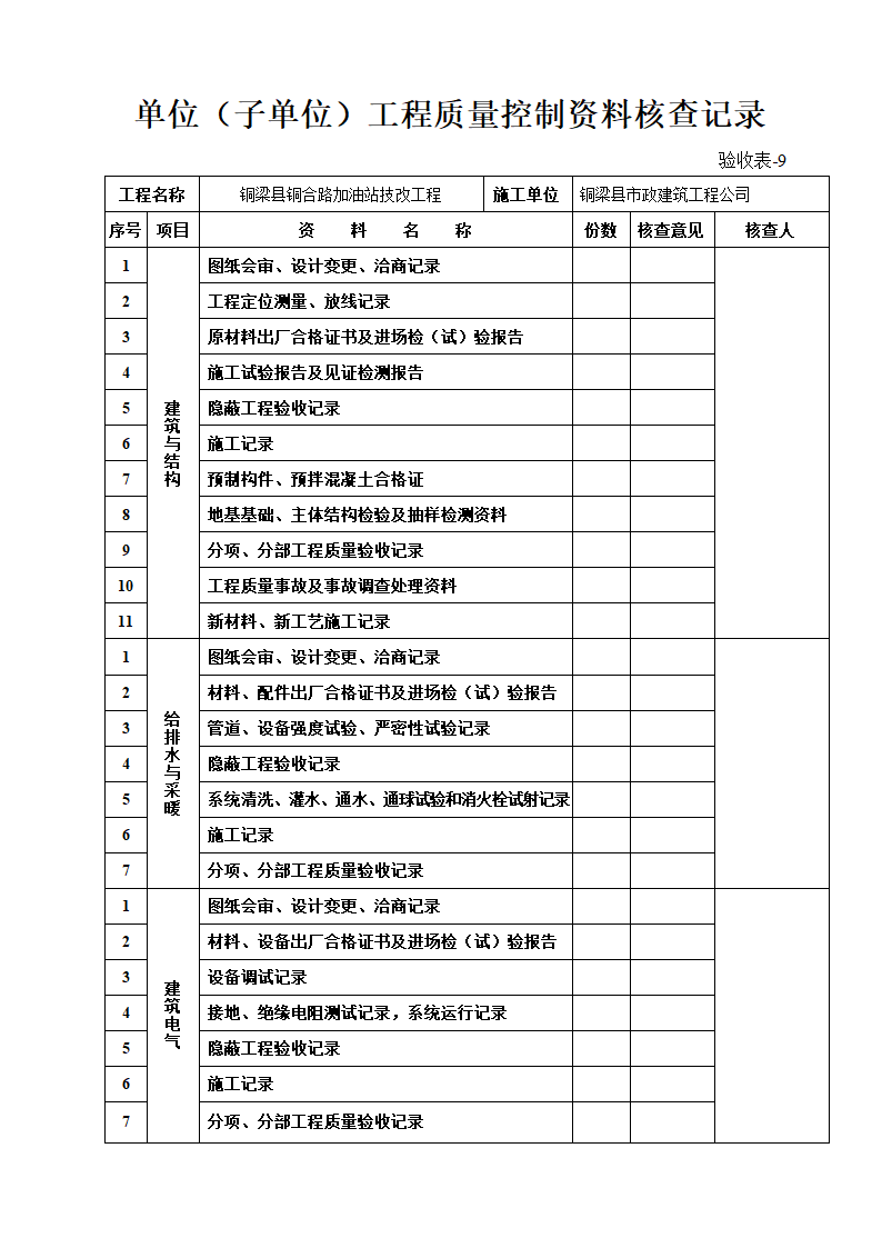 验收表第9页