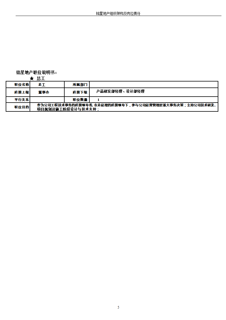 房地产公司组织架构及岗位职责第5页