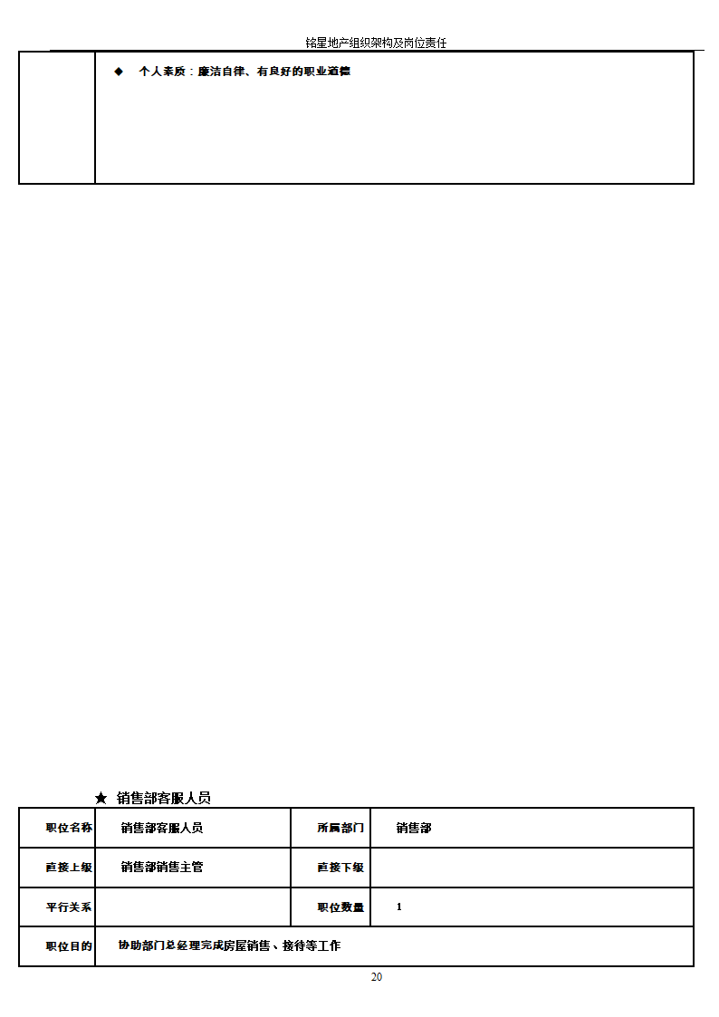 房地产公司组织架构及岗位职责第20页