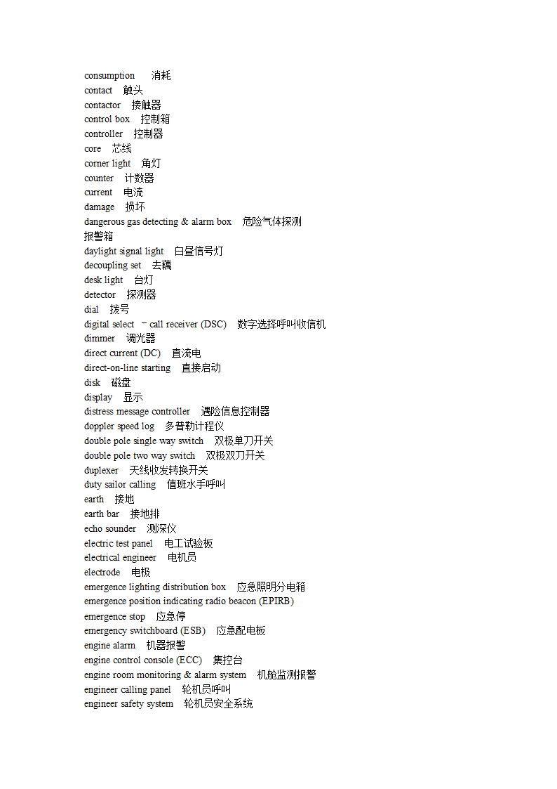 航海英语词汇第11页