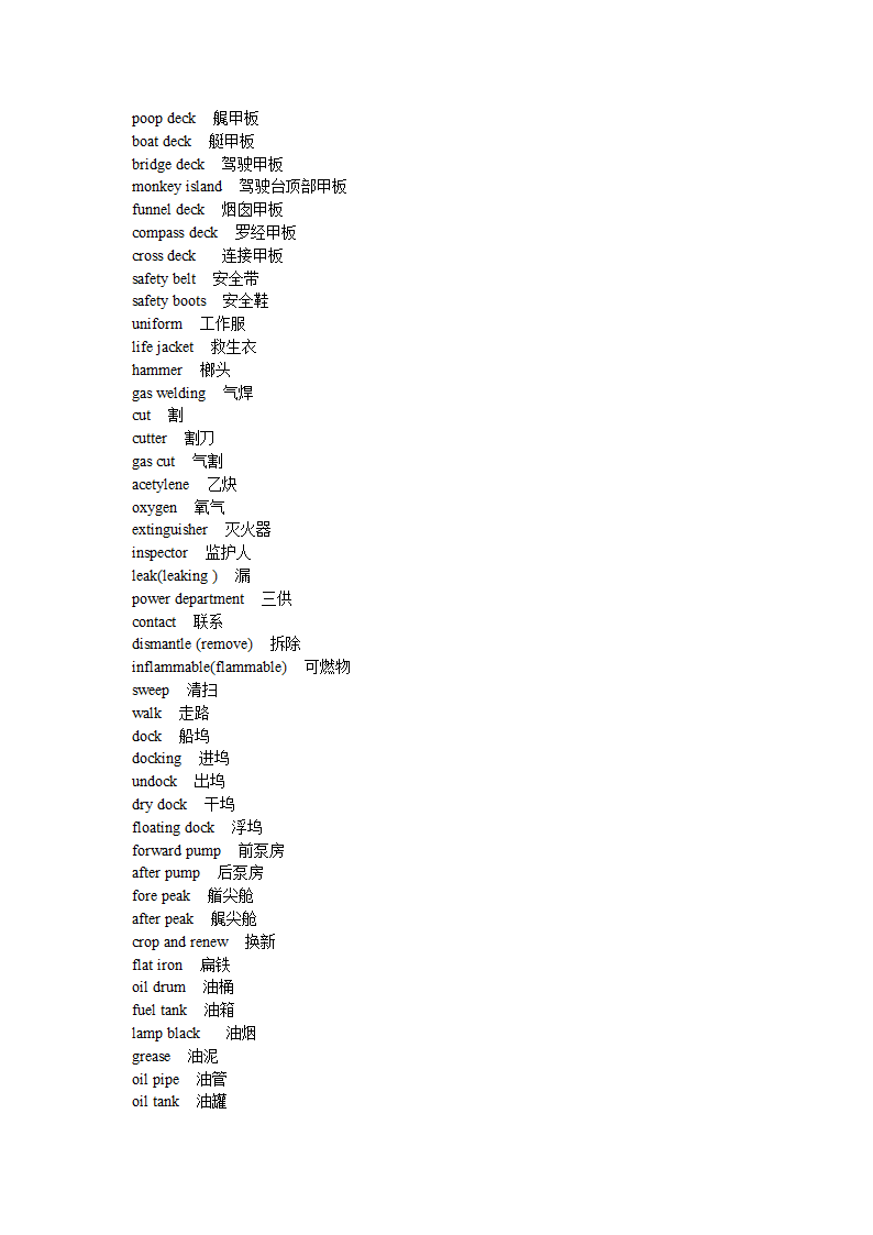 航海英语词汇第22页