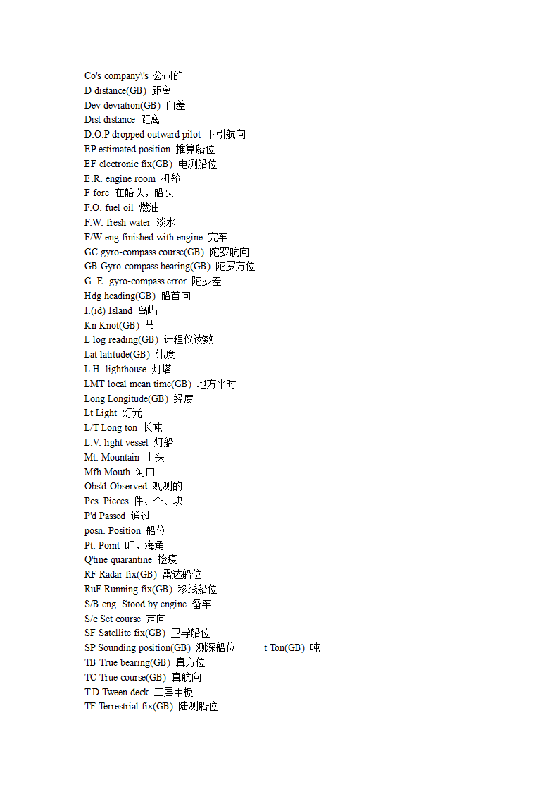 航海英语词汇第36页