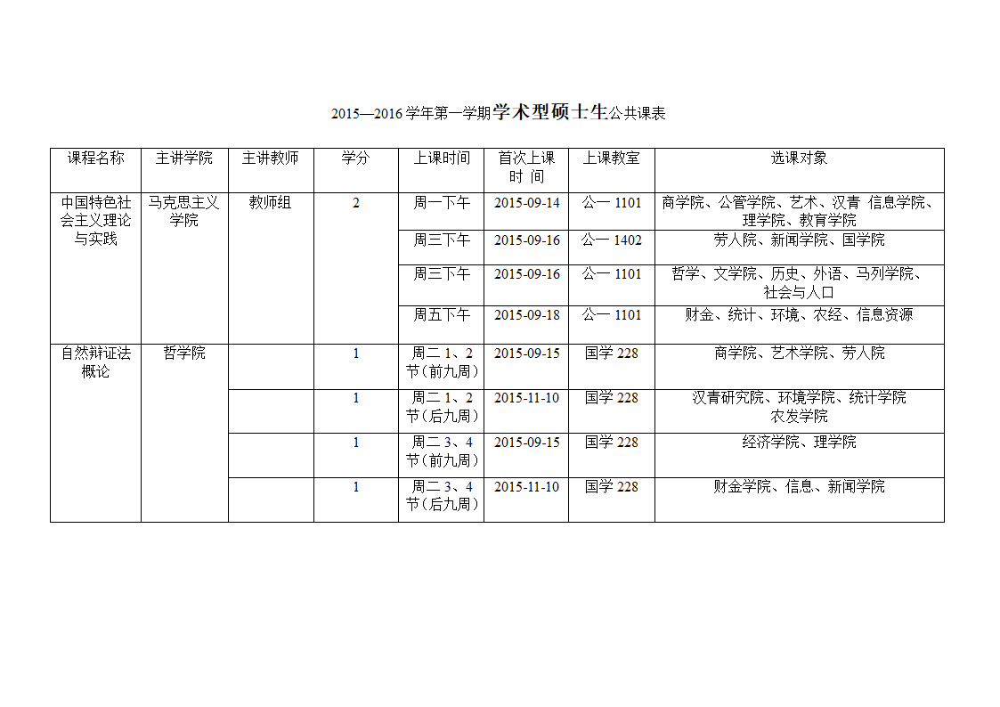 2015课程表(人大)第2页