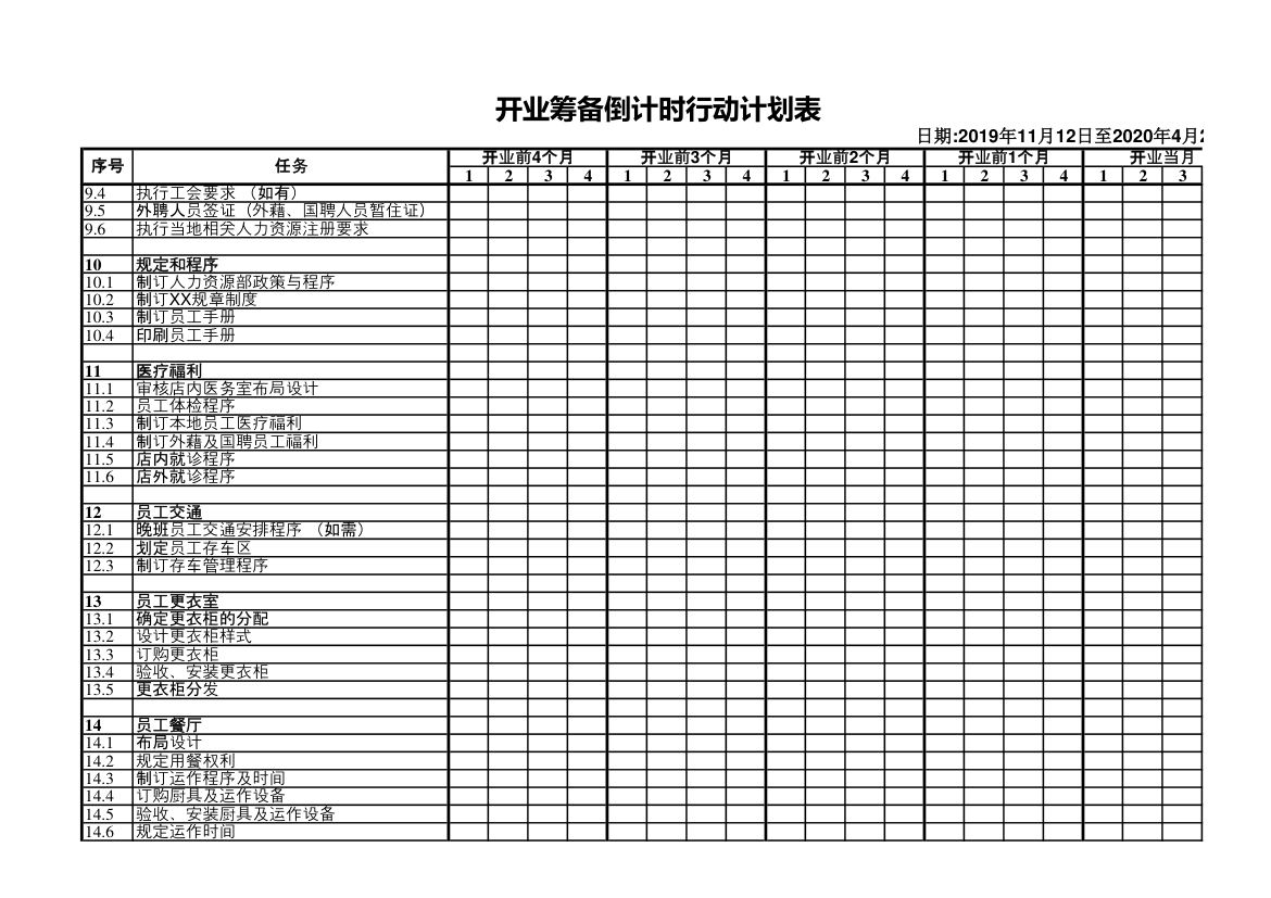 开业筹备倒计时行动计划表.xls第3页