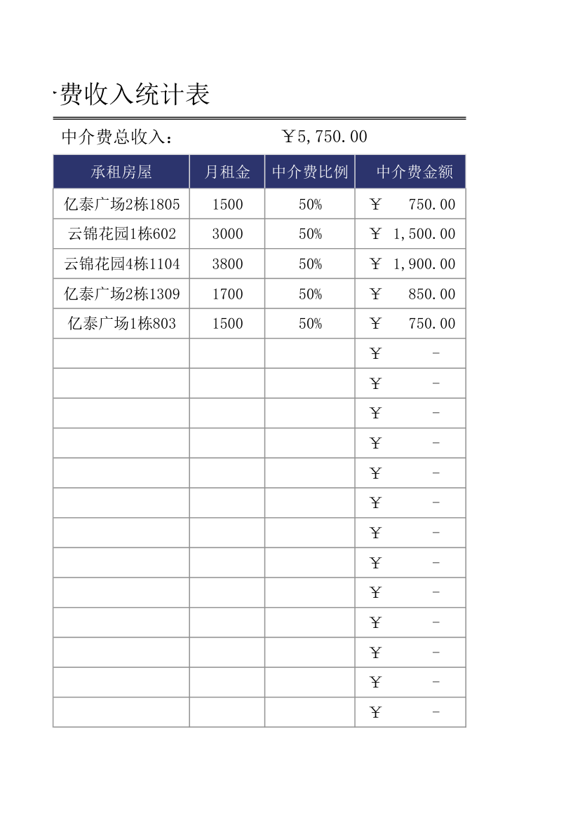 房屋租赁中介费收入统计表.xlsx第14页