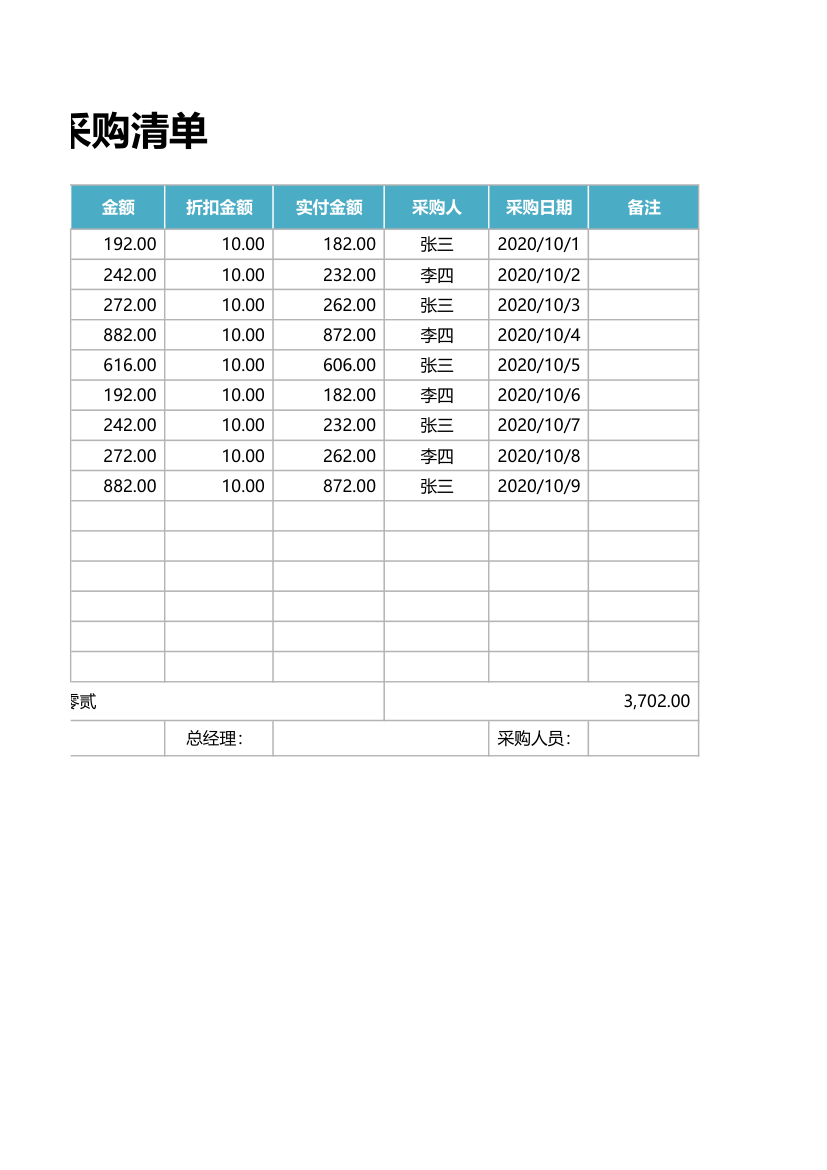 产品采购清单.xlsx第2页