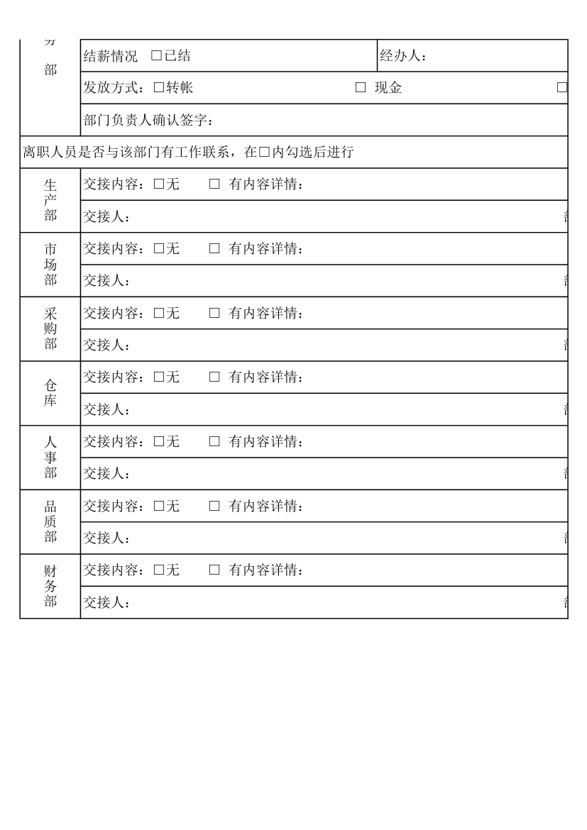 员工离职交接单.xlsx第2页