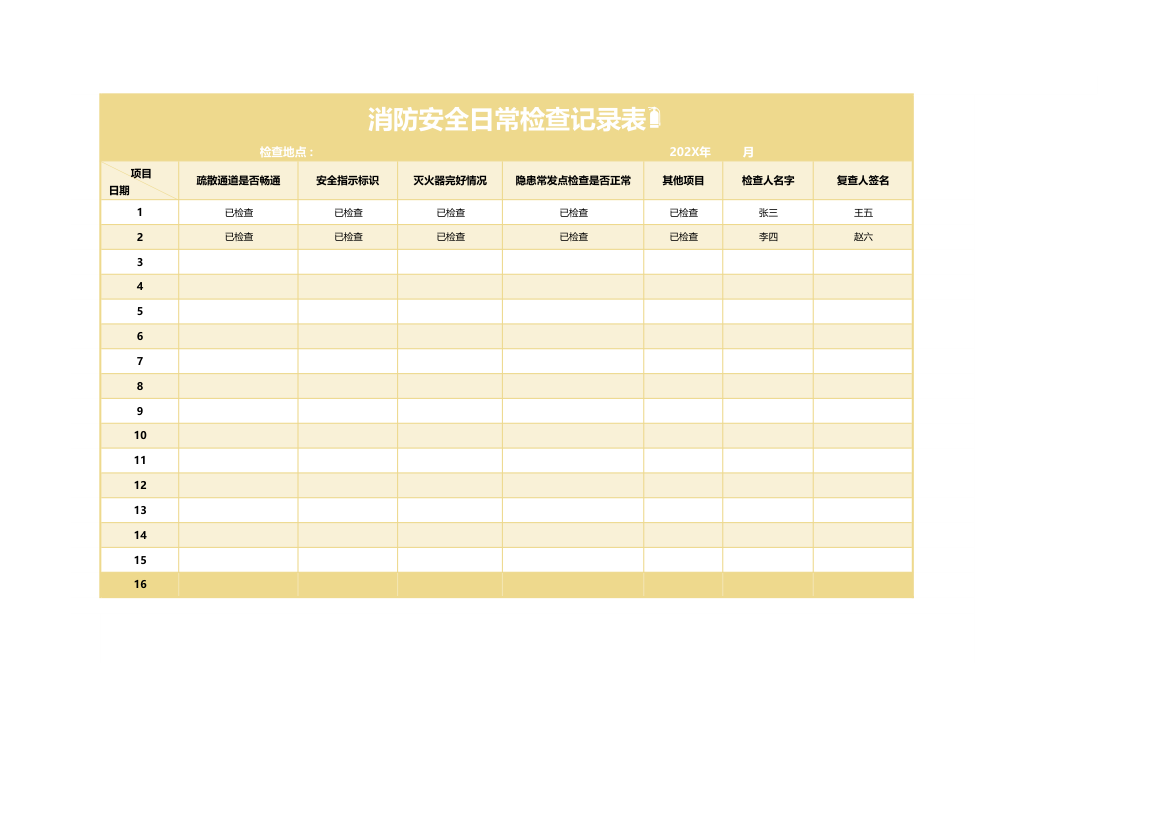 消防安全日常检查记录表.xlsx